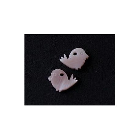Nacre rose Oiseau 12x8.5mm ép. 2mm x1  - 1