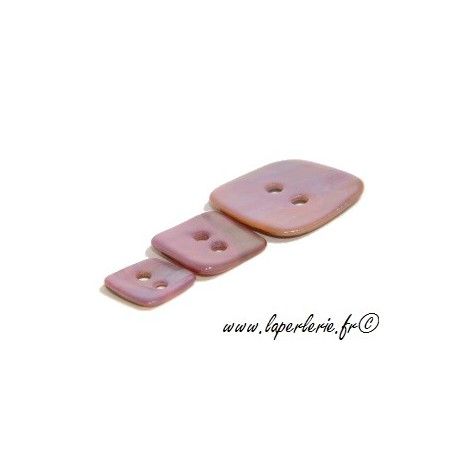 Bouton de nacre carré diam.11  LILAS  - 1