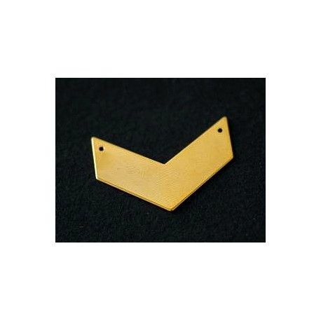 Intercalaire chevron 2 trous 30x20mm DORÉ x2  - 1