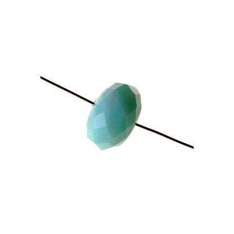 Ronde aplatie facettée 15x10mm AMAZONITE  - 1