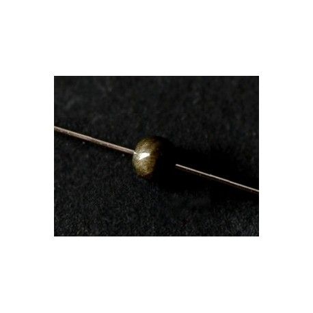 Ronde 6mm OBSIDIENNE DORÉE x3  - 1