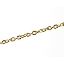Oval flat chain 3x2.3mm Gold plated 24Kt x50cm