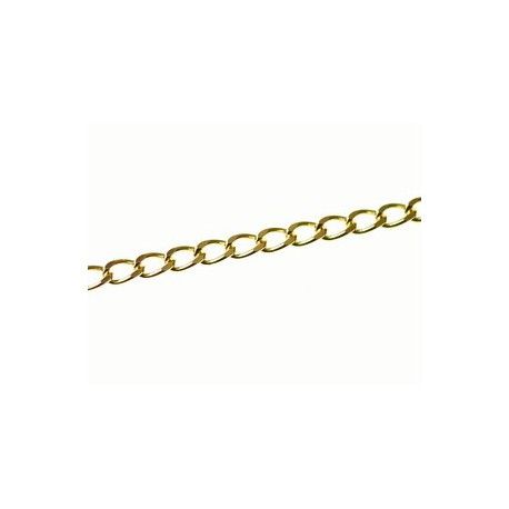 Chaine gourmette allongée 5.45x3.2mm Plaqué or 24Kt x50cm  - 1
