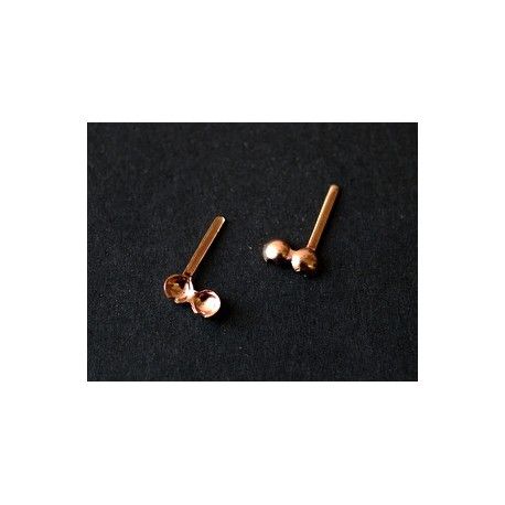 Cache noeud 3mm ROSE GOLD x4  - 1