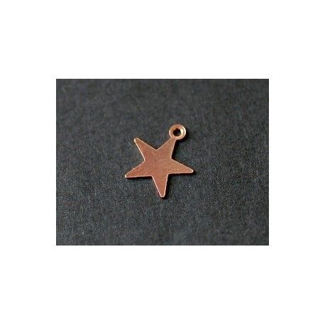 Breloque étoile 10x7mm ROSE GOLD x2  - 1