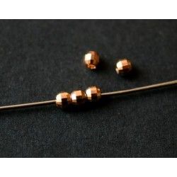 Round with facets 3mm ROSE GOLD x10
