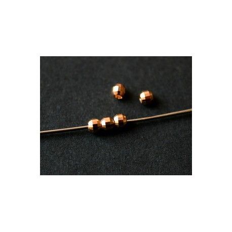 Ronde facettée 3mm ROSE GOLD x10  - 1