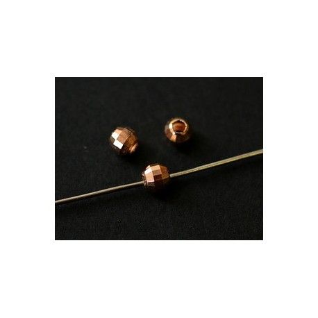 Ronde facettée 4mm ROSE GOLD x10  - 1