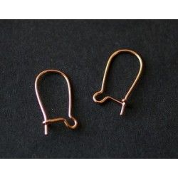Earwires 14x8mm ROSE GOLD x2