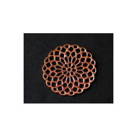 Estampe rosace 25mm ROSE GOLD x1  - 1
