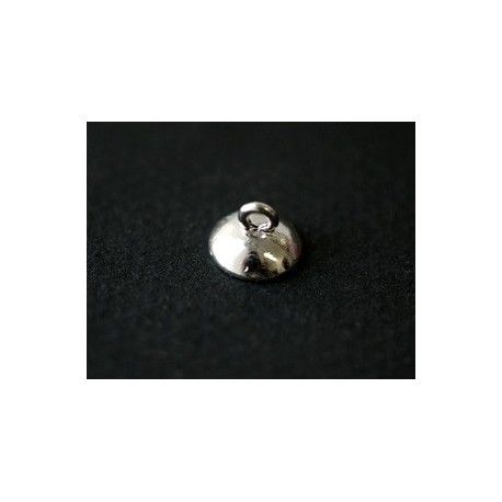 Cloche avec anneau pour boule 16mm à remplir 11x7mm ARGENTÉ  - 1