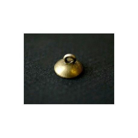 Cloche avec anneau pour boule 16mm à remplir 11x7mm LAITON VIEILLI  - 1