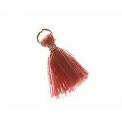 Pompon of threads with loop 20/22mm silver thread VINTAGE ROSE x1