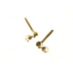Bead tip 3mm Gold plated 24Kt x4