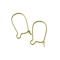 Earwires 14x8mm Gold plated 24Kt x2