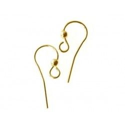 Earrings ball 24x10mm Gold plated 24Kt x2