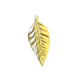 Leaf 31x12mm Gold plated 24Kt x1
