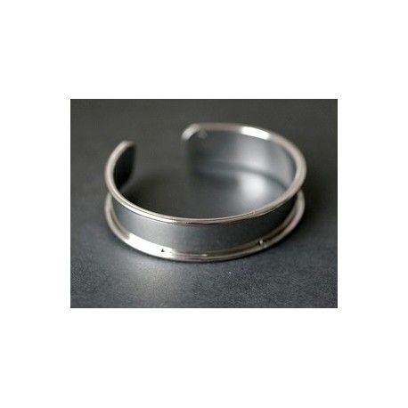 Manchette à rebord 15x3mm intérieur 10/11mm ARGENTÉ  - 1