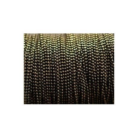 Chaîne boule diamantée 1.2mm DORÉ/JET x1m  - 1