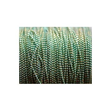 Chaîne boule diamantée 1.2mm DORÉ/GREEN TURQUOISE x1m  - 1