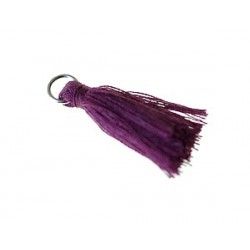 Pompon of threads with loop 25/30mm PRUNE x1