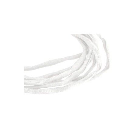Cordon de soie Habotai 3mm WHITE x1m  - 1