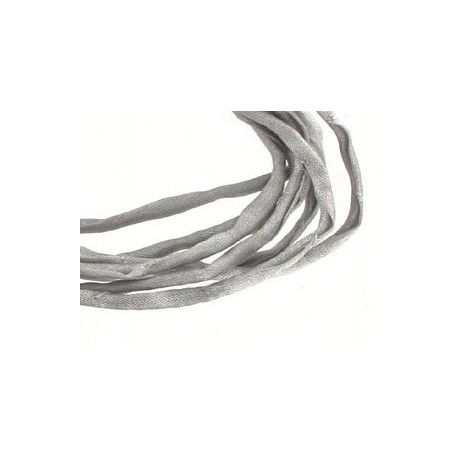 Cordon de soie Habotai 3mm GREY x1m  - 1