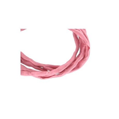 Cordon de soie Habotai 3mm DARK PINK x1m  - 1