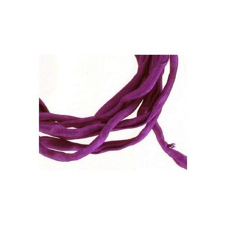 Cordon de soie Habotai 3mm AMETHYST x1m  - 1