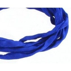 Rolled silk cord Habotai 3mm BLUE x1m