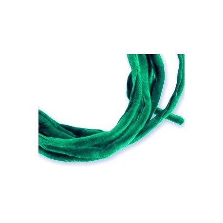 Cordon de soie Habotai 3mm GREEN x1m  - 1