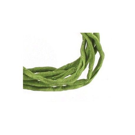 Cordon de soie Habotai 3mm OLIVE x1m  - 1