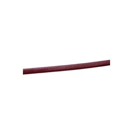 Lanière simili cuir repliée 3mm BORDEAUX x1m  - 1