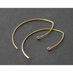 Earring hook 40x22mm GOLD COLOR x2