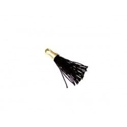 Little pompon of thread with end cap gold color 12/15mm BLACK x2