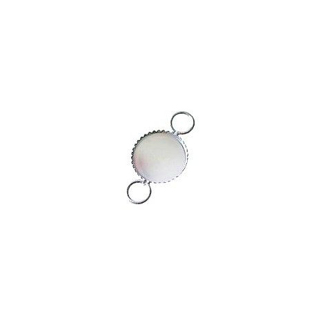 Support pour cabochon 2 anneaux 10x20mm ARGENTÉ x2  - 1
