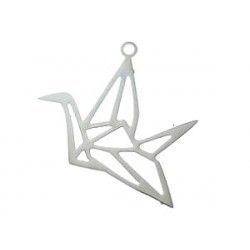 Laser cut oiseau origami 23x21mm ARGENTÉ
