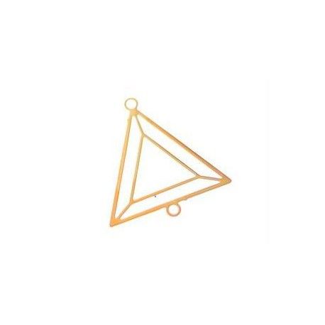 Laser cut triangle 2 anneaux 26x25mm DORÉ  - 1