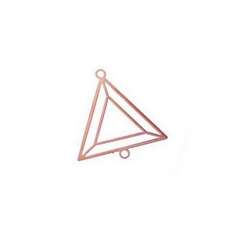 Laser cut triangle 2 anneaux 26x25mm ROSE GOLD  - 1