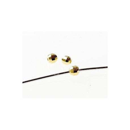 Ronde facettée 2.5mm DORÉ x10  - 1