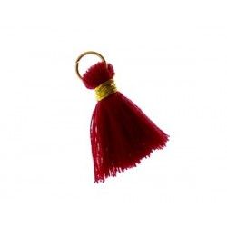 Pompon of threads with loop 20/22mm gold thread BORDEAUX x1