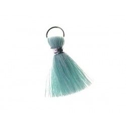Pompon of threads with loop 20/22mm silver thread LIGHT AZORE x1