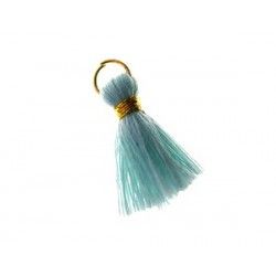 Pompon of threads with loop 20/22mm gold thread LIGHT AZORE x1