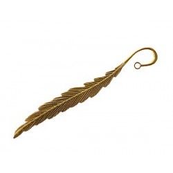 Bookmark feather 12cm OLD GOLD COLOR