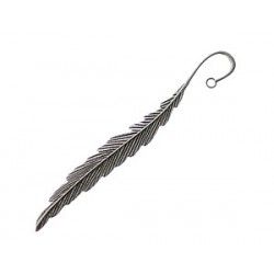 Bookmark feather 12cm OLD SILVER COLOR