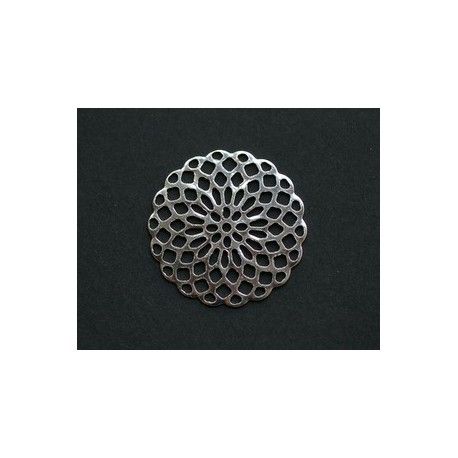 Mandala rond 20mm ARGENT 925  - 1