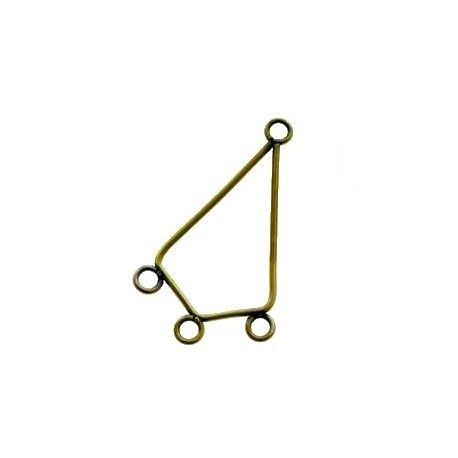 Chandelier losange 4 anneaux 34x20mm LAITON VIEILLI x2  - 1