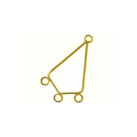 Chandelier losange 4 anneaux 34x20mm DORÉ x2  - 1