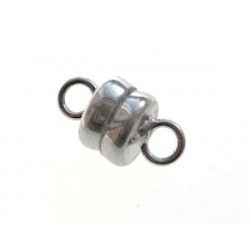 Magnetic clasp 2 rings 11x6mm SILVER COLOR