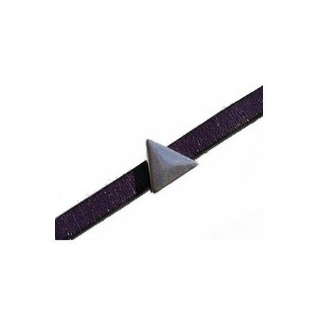 Passant pour cuir 5mm Triangle 11x9mm ARGENTÉ x2  - 1